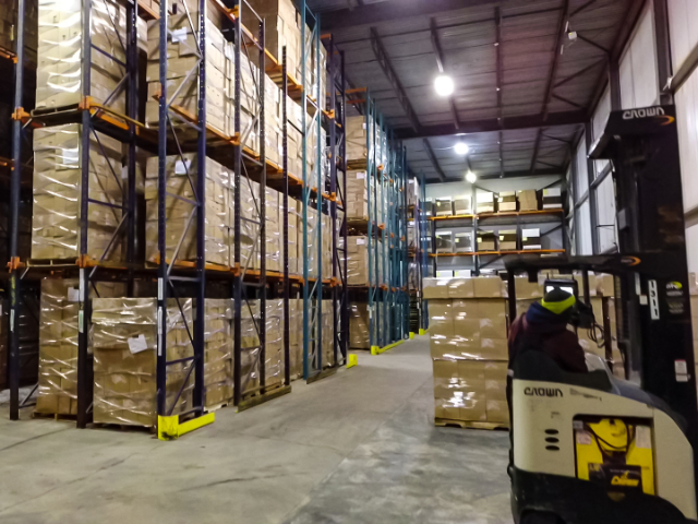 high pallet density at bulk cold storage facility